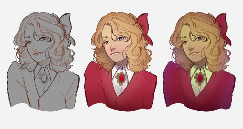 "Heather Chandler" (2022), made in Clip Studio Paint